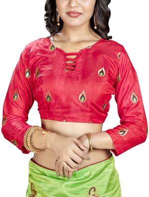peacock embroidered saree with tassels with blouse - 15360761 - Standard Image - 3
