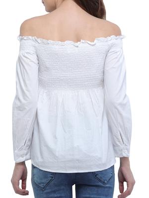 smocking off shoulder button up top - 15360800 - Standard Image - 3