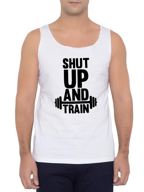 white cotton blend vest - 15360825 - Standard Image - 1