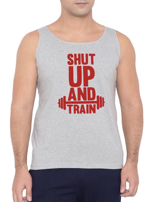 grey cotton blend vest - 15360845 - Standard Image - 1