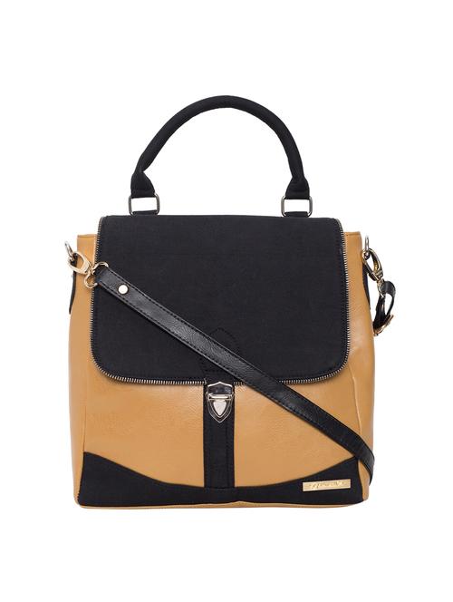 brown leatherette (pu) regular sling bag - 15361360 - Standard Image - 1