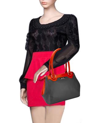 grey leatherette (pu) regular handbag - 15361403 - Standard Image - 5
