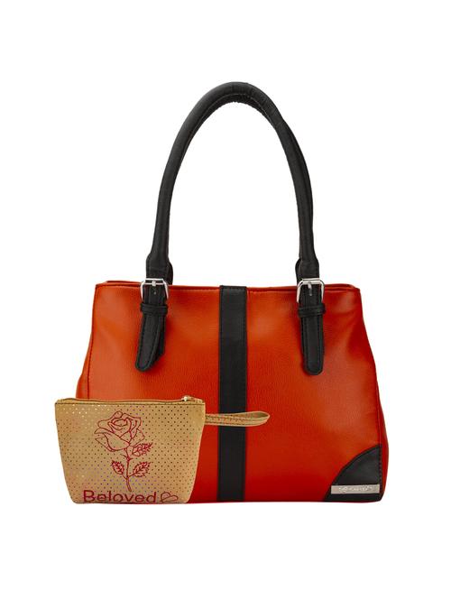 red leatherette (pu) combo handbag - 15361423 - Standard Image - 1