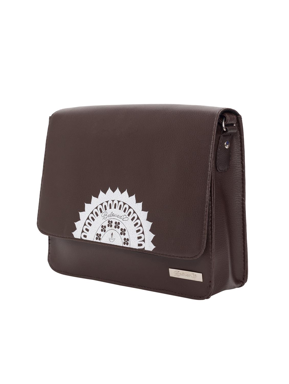 brown leatherette (pu) regular sling bag - 15361436 - Zoom Image - 4
