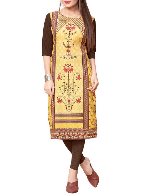 floral print straight kurta - 15361681 - Standard Image - 1