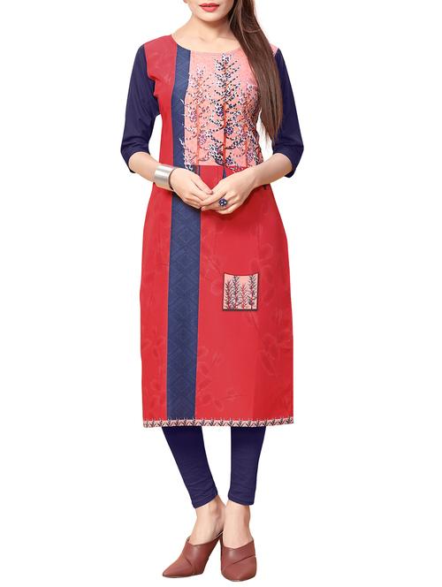 printed straight kurta - 15361683 - Standard Image - 1