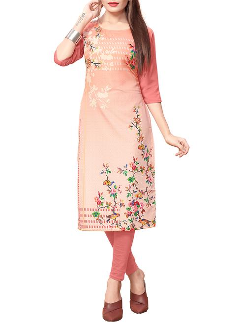 floral print straight kurta - 15361691 - Standard Image - 1
