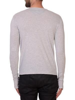 grey cotton blend thumb hole t-shirt - 15361702 - Standard Image - 3
