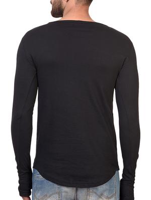 black cotton thumb hole tshirt - 15361703 - Standard Image - 3