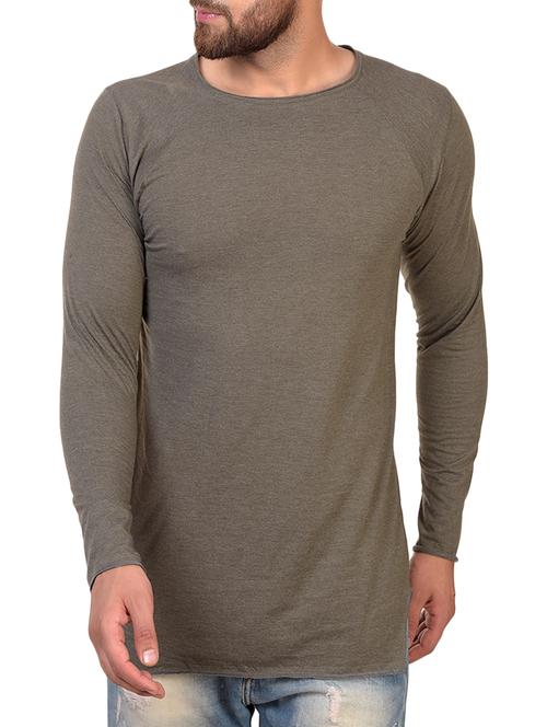 olive green cotton blend raglan t-shirt - 15361720 - Standard Image - 1