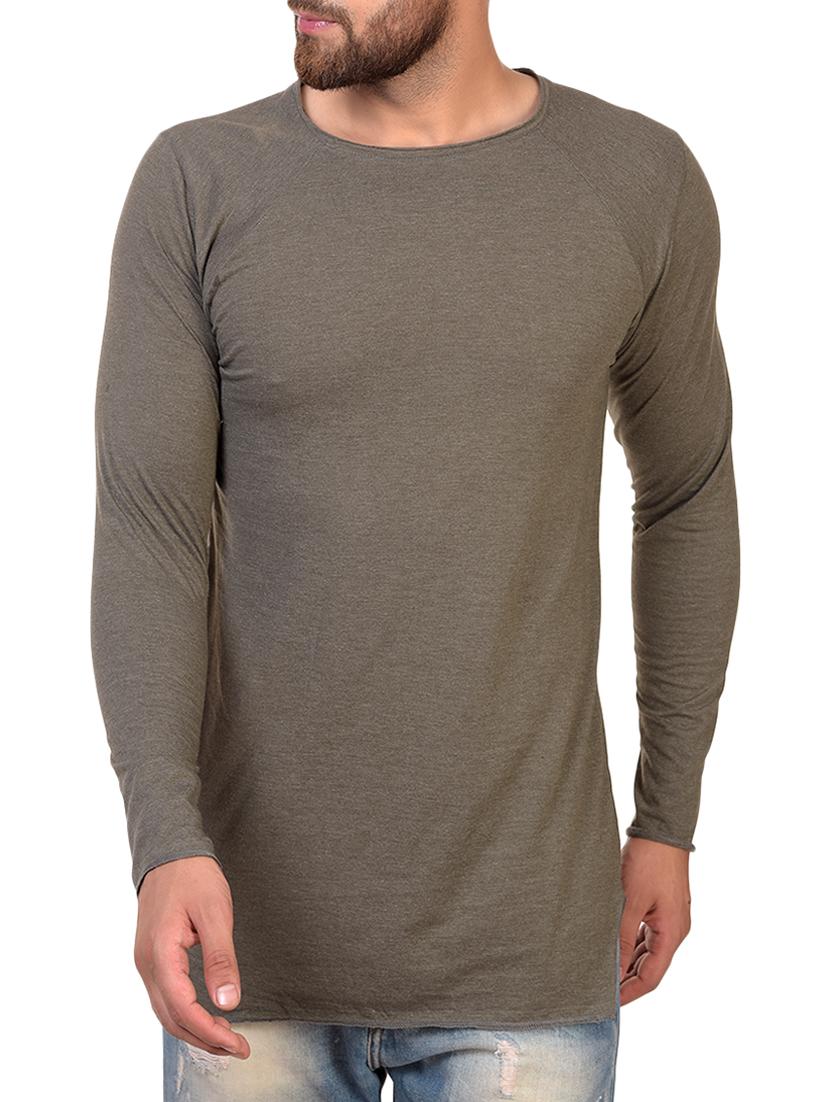 olive green cotton blend raglan t-shirt - 15361720 - Zoom Image - 1