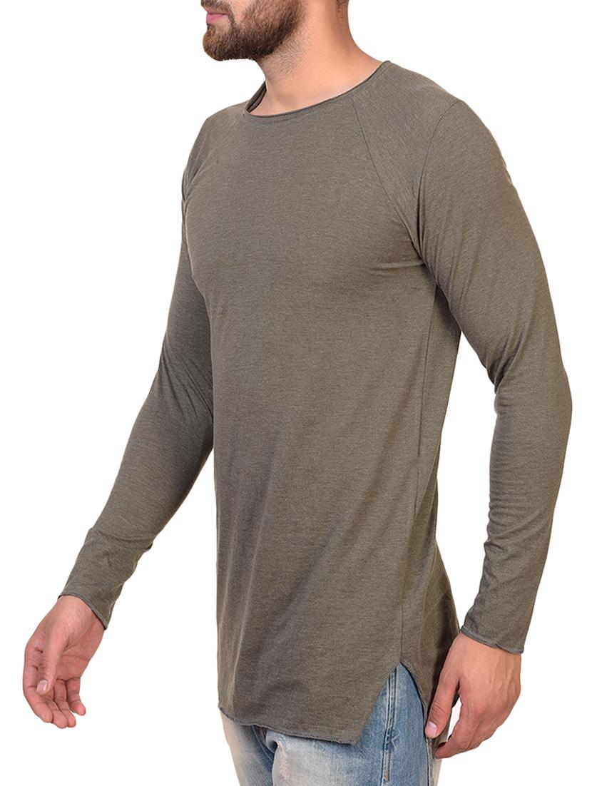 olive green cotton blend raglan t-shirt - 15361720 - Zoom Image - 2