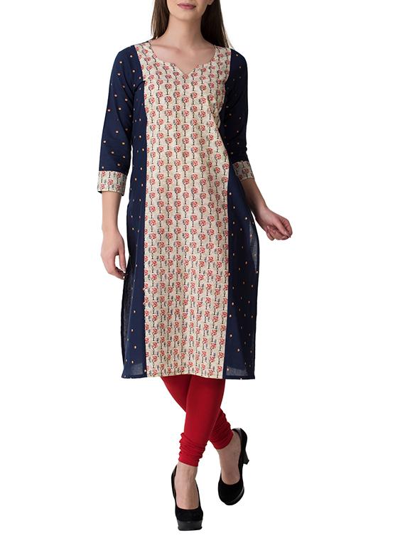 printed straight kurta - 15362689 - Zoom Image - 1