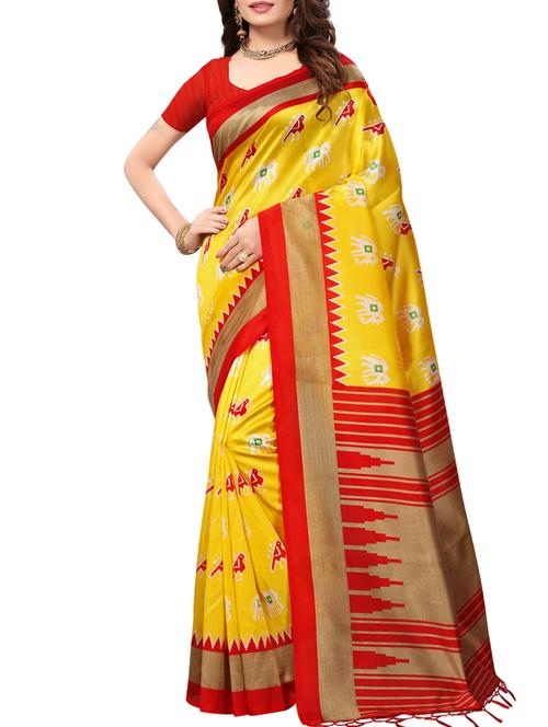 conversational printed saree with blouse - 15362739 - Very Small Image - 1