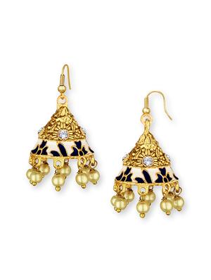 gold metal jhumka earring - 15363209 - Standard Image - 2
