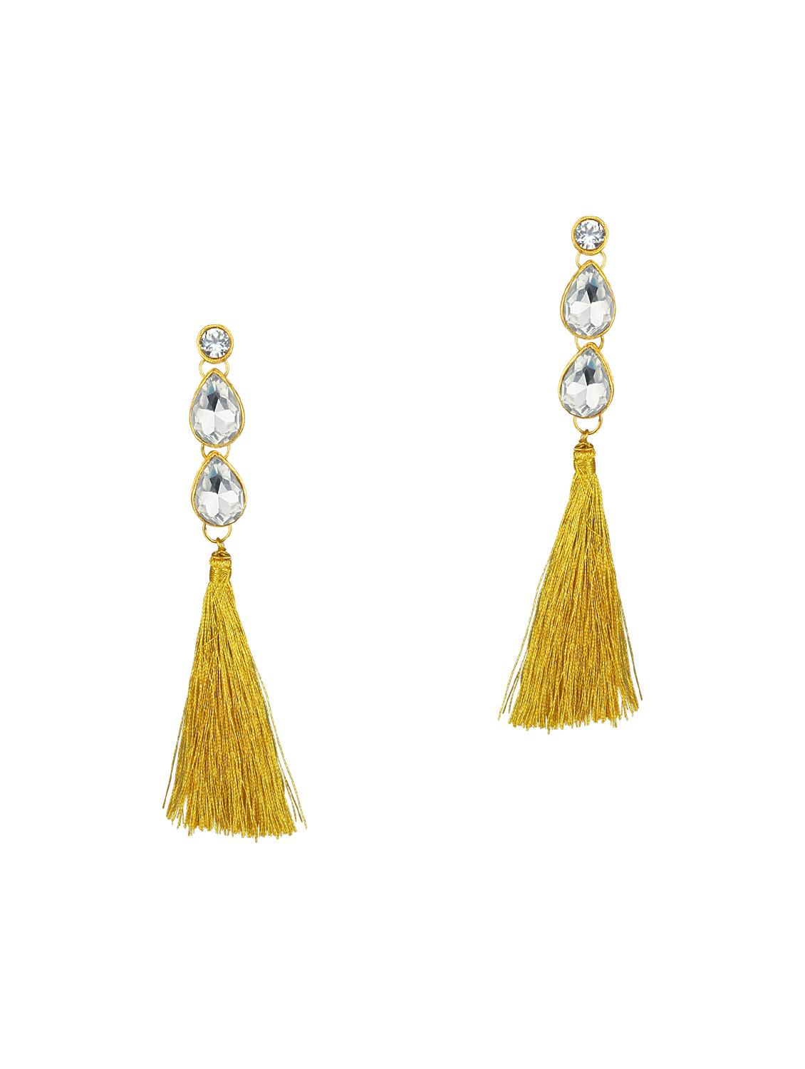 gold metal drop earring - 15363244 - Zoom Image - 1