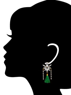 gold metal drop earring - 15363254 - Standard Image - 3