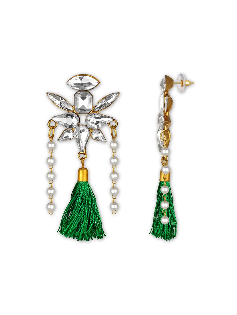 gold metal drop earring - 15363254 - Zoom Image - 2