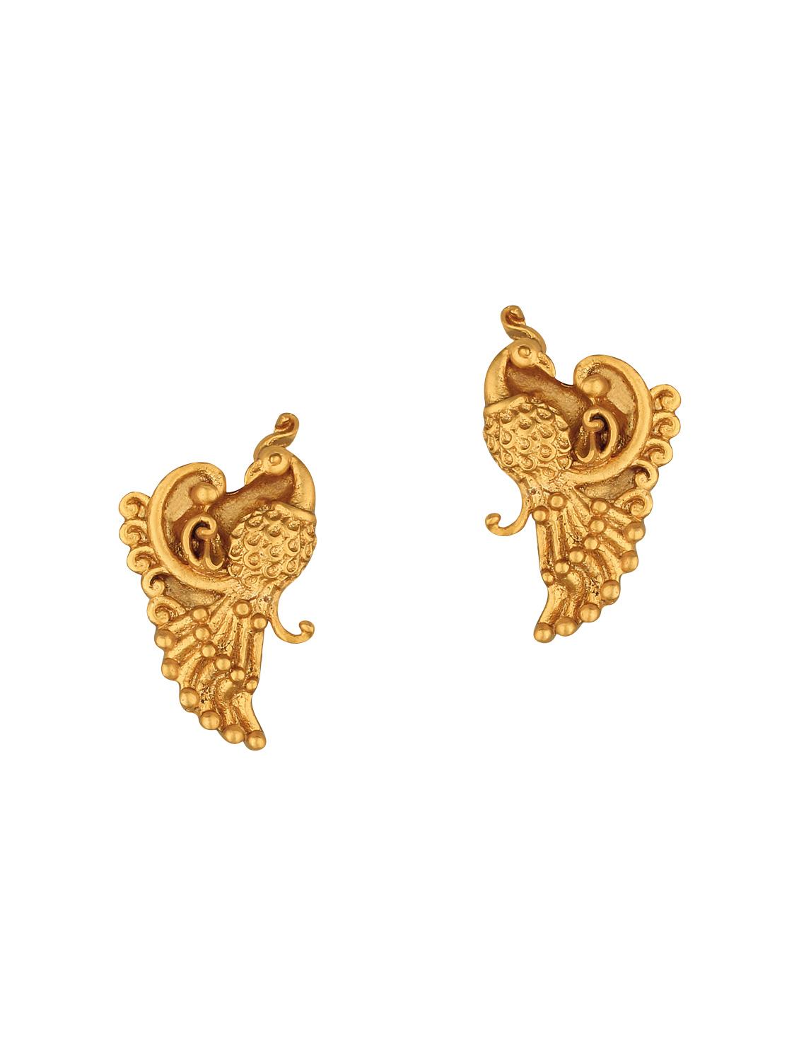 gold brass drop earring - 15363279 - Zoom Image - 1