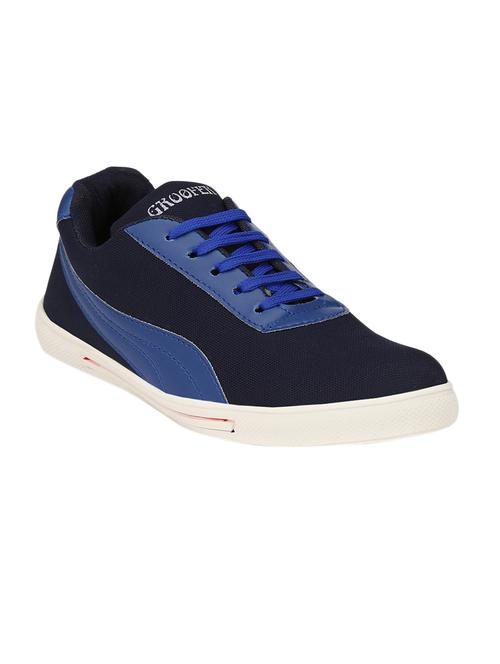 blue canvas lace up sneakers - 15363374 - Standard Image - 1