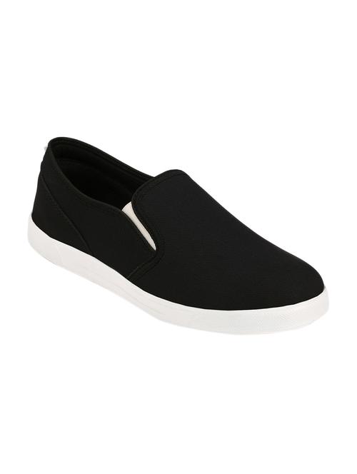 black canvas casual slip ons - 15363378 - Standard Image - 1