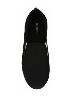 black canvas casual slip ons - 15363378 - Standard Image - 4