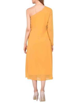 single shoulder embroidered dress - 15363403 - Standard Image - 3