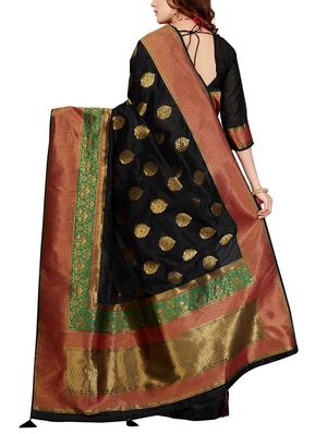 delicate golden border banarasi saree with blouse - 15363691 - Standard Image - 2