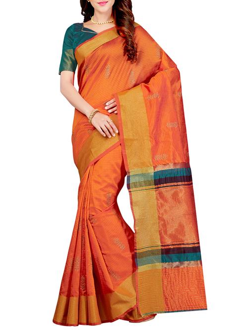 delicate golden border embroidered saree with blouse - 15363731 - Standard Image - 1