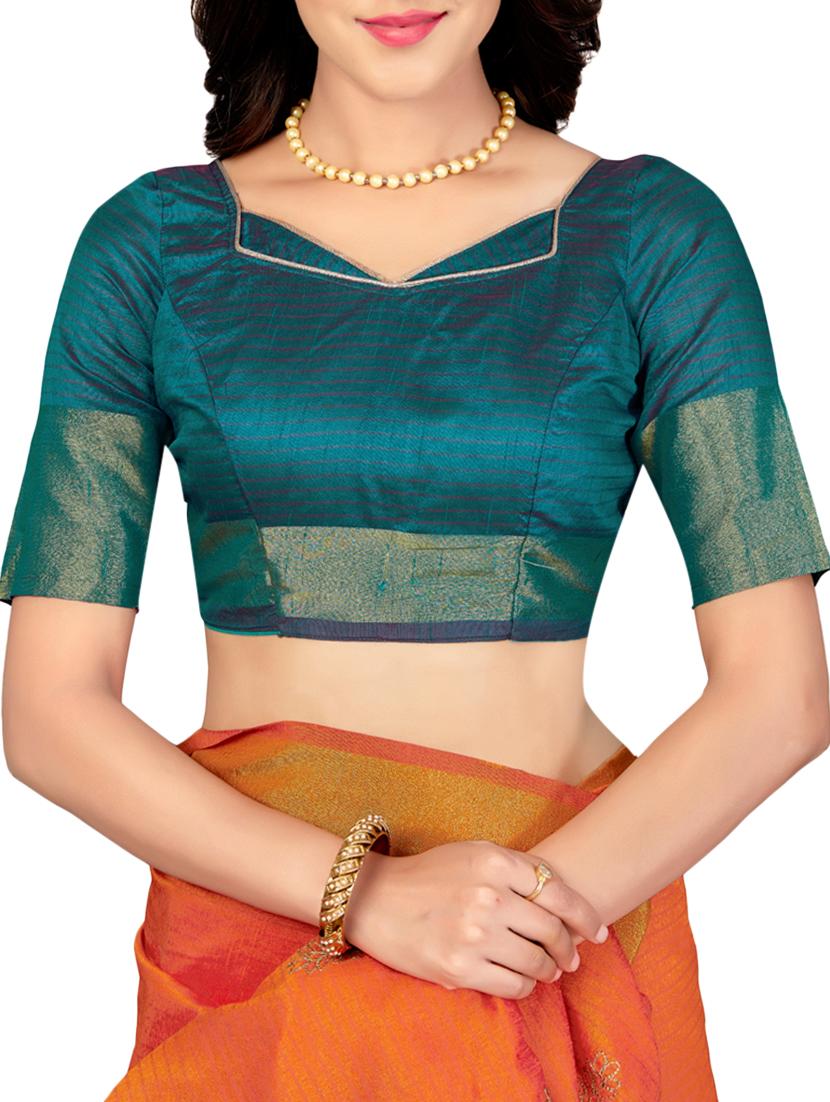 delicate golden border embroidered saree with blouse - 15363731 - Zoom Image - 3