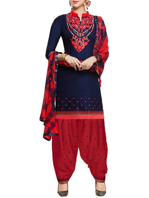 embroidered unstitched salwar suit - 15363779 - Standard Image - 1