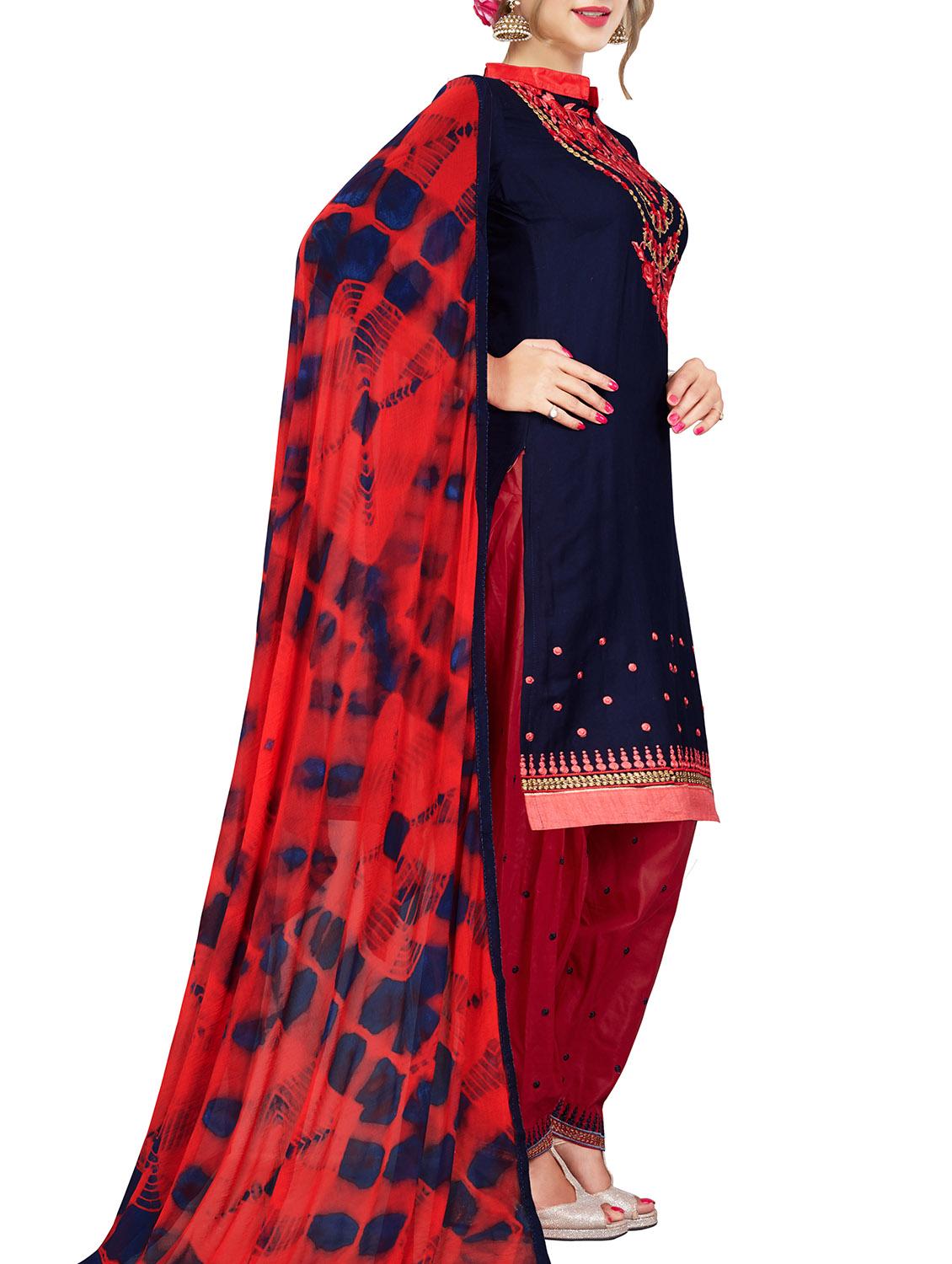 embroidered unstitched salwar suit - 15363779 - Zoom Image - 2