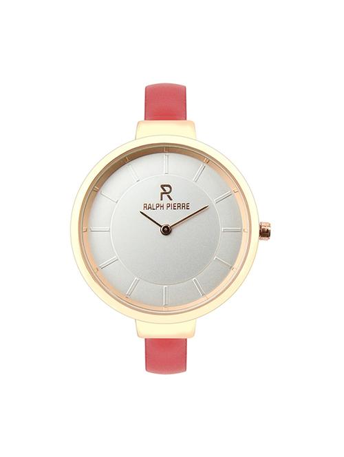 ralph pierre sublime women analog watch with white dial & red strap - 15363890 - Standard Image - 1