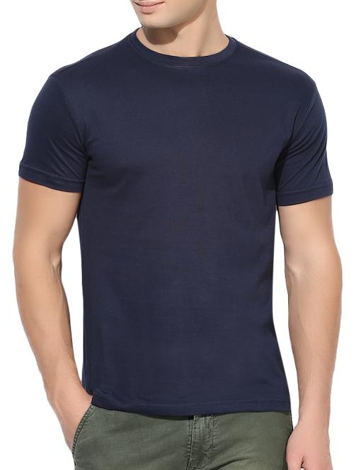 navy blue cotton t-shirt - 15364034 - Standard Image - 1