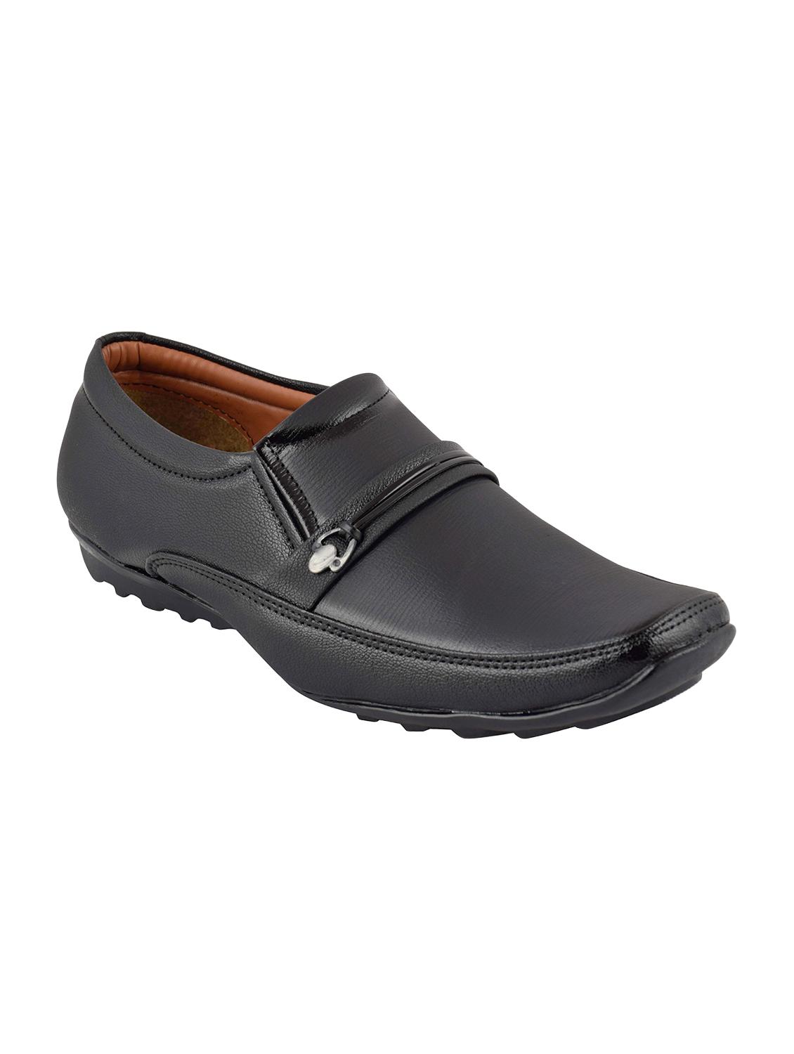 black leatherette formal slip ons - 15364731 - Zoom Image - 1