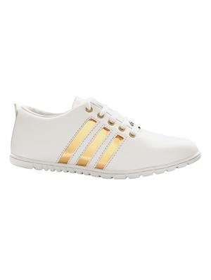 white leatherette lace up sneaker - 15364742 - Standard Image - 2