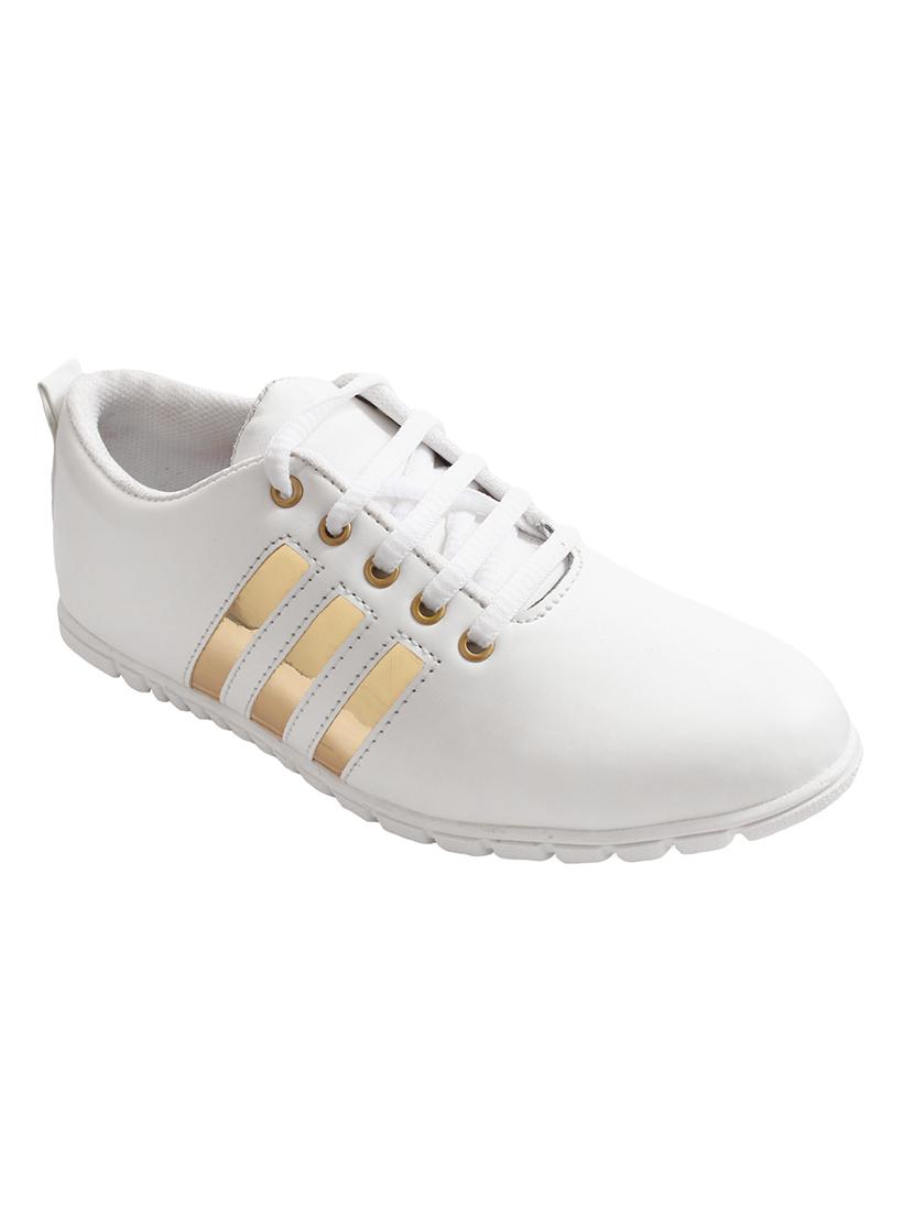 white leatherette lace up sneaker - 15364742 - Zoom Image - 1