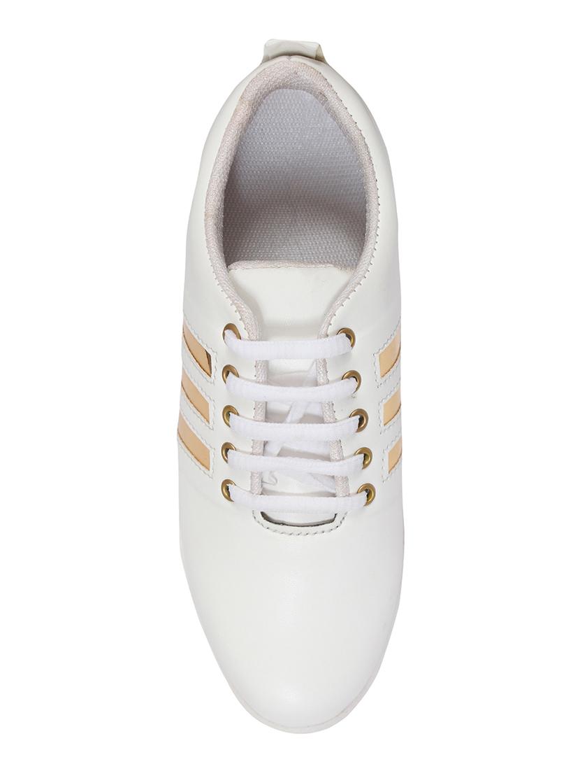 white leatherette lace up sneaker - 15364742 - Zoom Image - 3