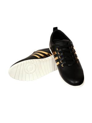 black leatherette lace up sneaker - 15364743 - Standard Image - 3