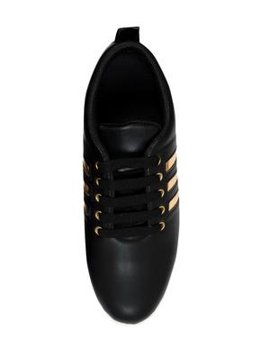 black leatherette lace up sneaker - 15364743 - Standard Image - 4