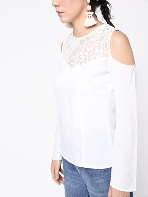 cold shoulder lace panel top - 15366993 - Standard Image - 3