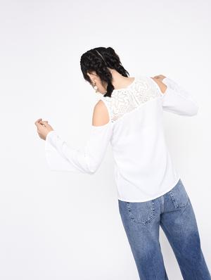 cold shoulder lace panel top - 15366993 - Standard Image - 4