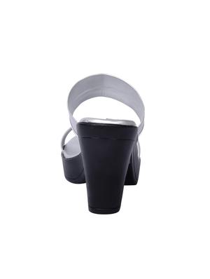 silver slip on sandals - 15367076 - Standard Image - 3