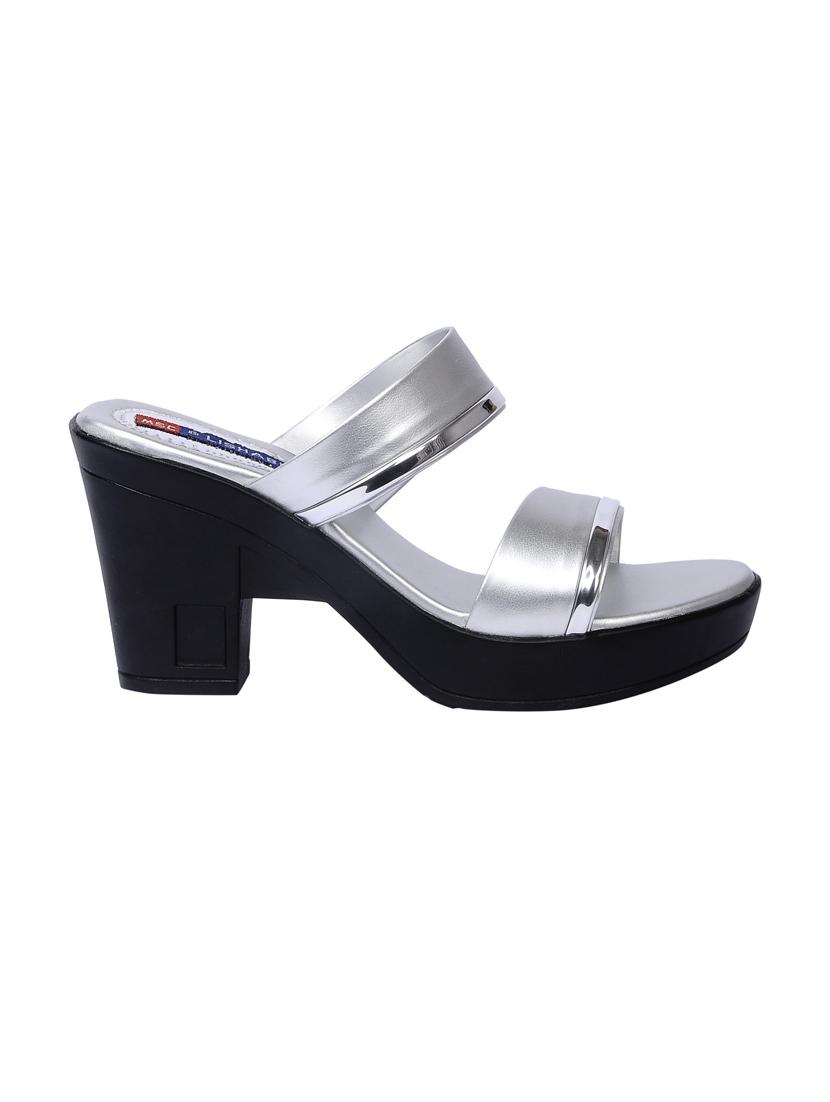 silver slip on sandals - 15367076 - Zoom Image - 2