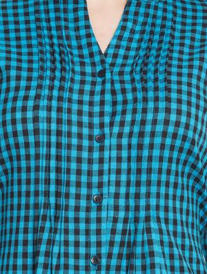 tie back checkered tunic - 15367082 - Standard Image - 4