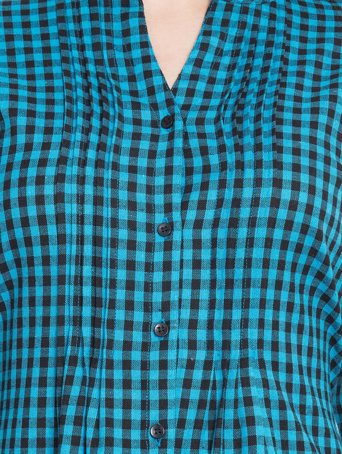 tie back checkered tunic - 15367082 - Zoom Image - 4