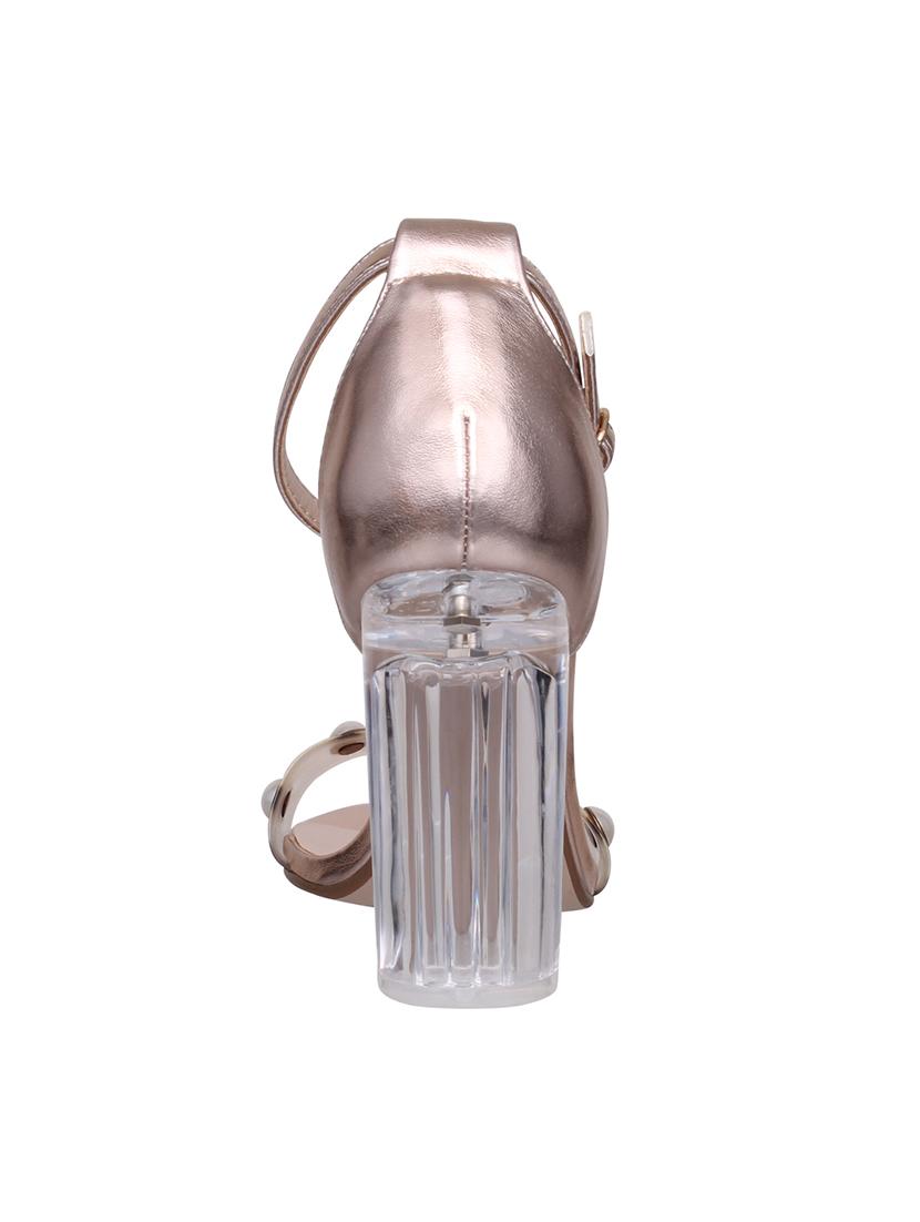 gold pvc ankle strap sandals - 15367570 - Zoom Image - 3