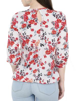 floral pleated blouson top - 15367598 - Standard Image - 3