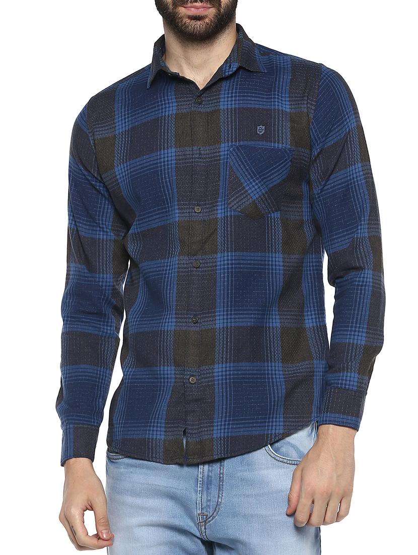 blue cotton casual shirt - 15367873 - Zoom Image - 1