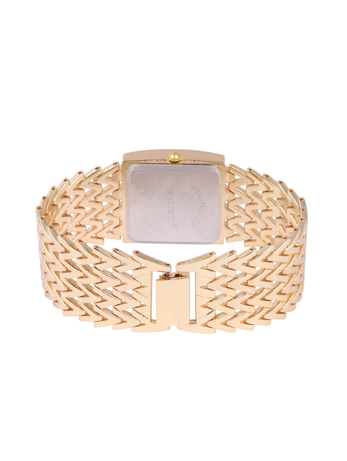 skylofts 18k gold plated metallic strap bracelet women watch - 15371124 - Zoom Image - 3